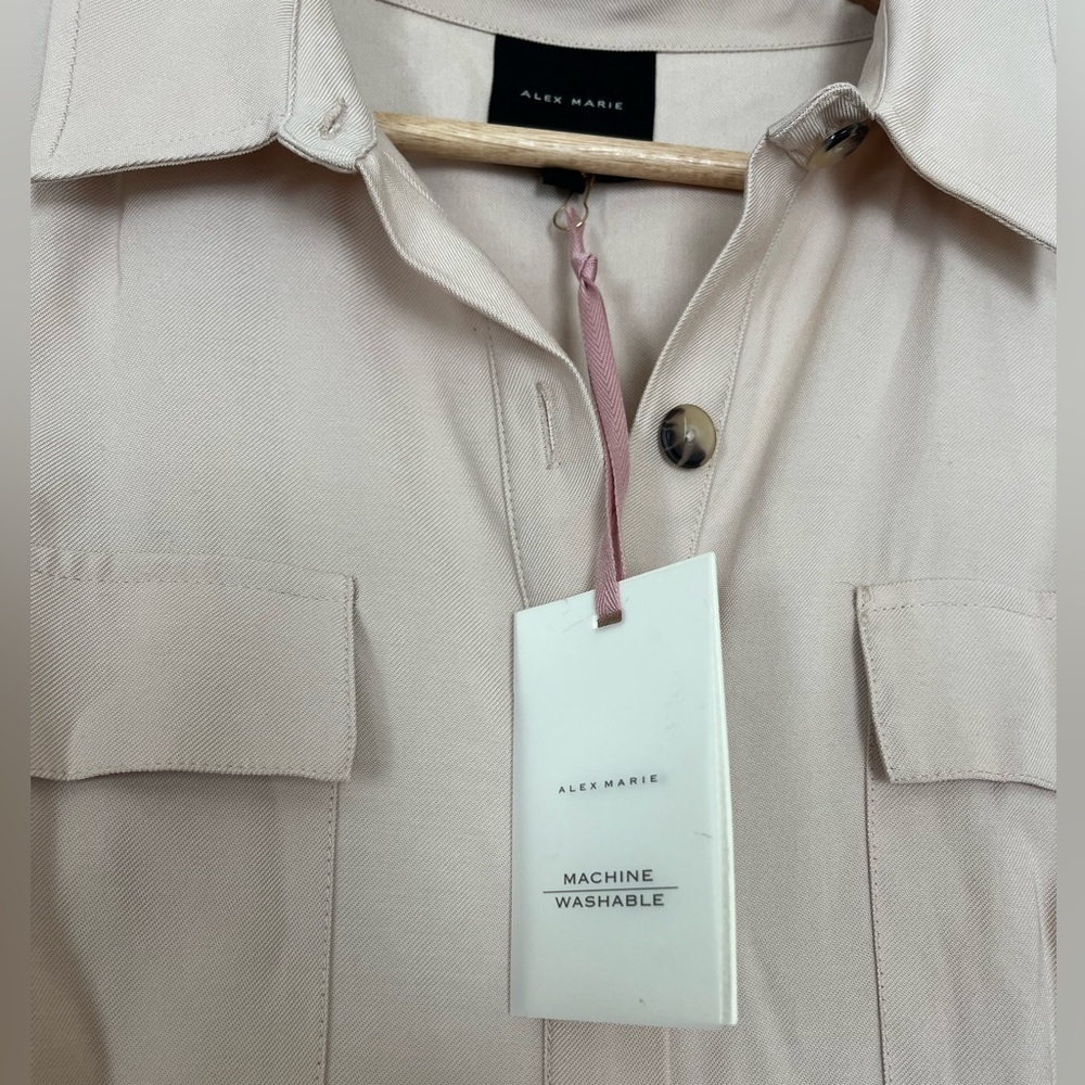 Alex Marie NWT Pleated Sleeveless Khaki Dress - Picture 2 of 5